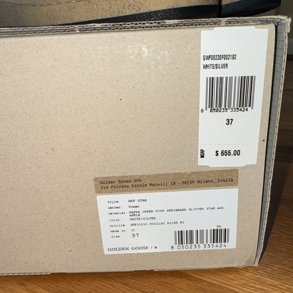 Golden Goose White Sneakers with Silver Star - Picture 2 of 10